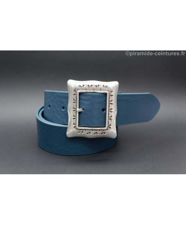 Large turquoise belt with buckle frame style