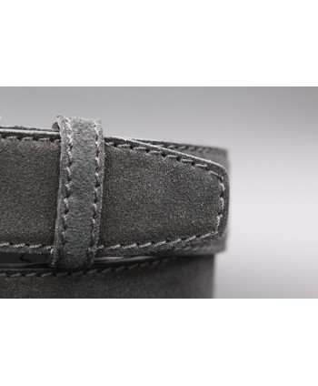 Big size anthracite suede leather belt - detail