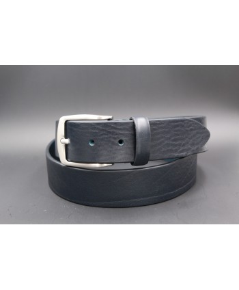 Large navy leather belt