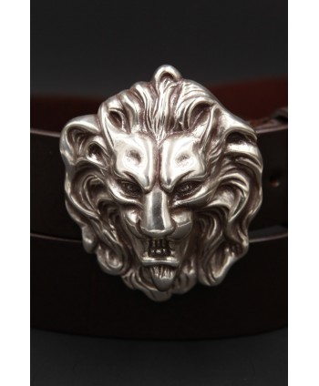 Lion head buckle - top view