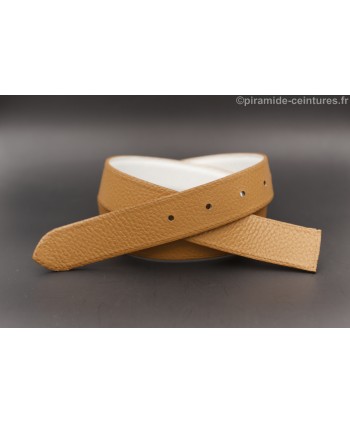Reversible belt strap 30 mm - Camel / White - Camel side