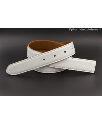 Reversible belt strap 30 mm - Camel / White - White side