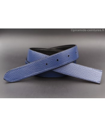 Lanière ceinture 30 mm réversible - Noir / Bleu - côté Bleu