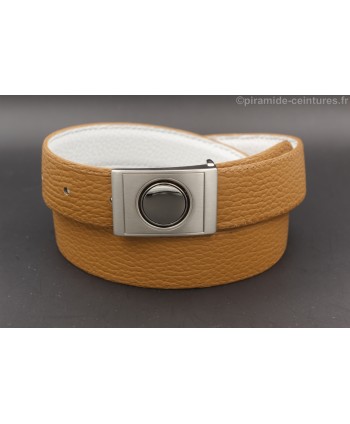 Ceinture 30 mm réversible avec boucle boitier nickel - Côté Camel