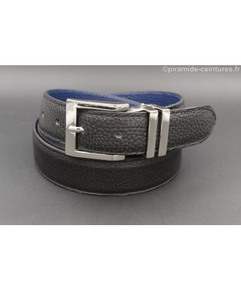 Reversible belt 30mm with double nickel buckle - Black side