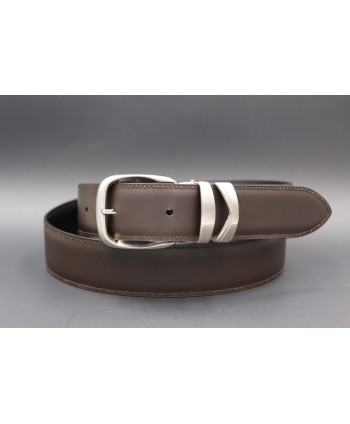 Reversible leather belt - brown side