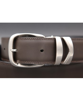 Reversible leather belt - brown side - detail
