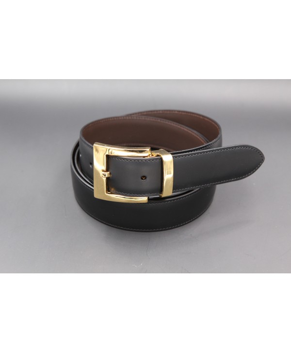Reversible leather belt - black side
