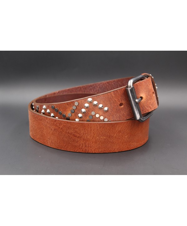 Ceinture TORRENTE refente de cuir de vachette réversible noire et marron boitier nickel PIRAMIDE Ceinture TORRENTE refente de cuir de vachette réversible noire et marron boitier nickel PIRAMIDE