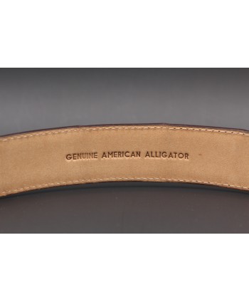 Chocolate alligator skin belt - back detail