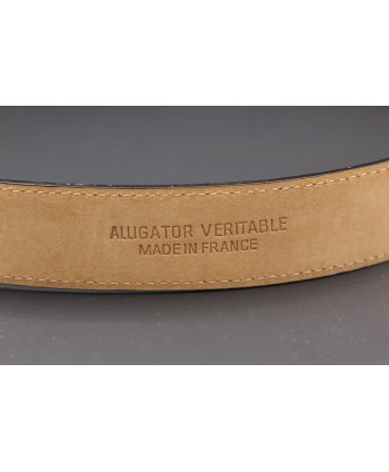 Belt in matt brown alligator skin - back detail