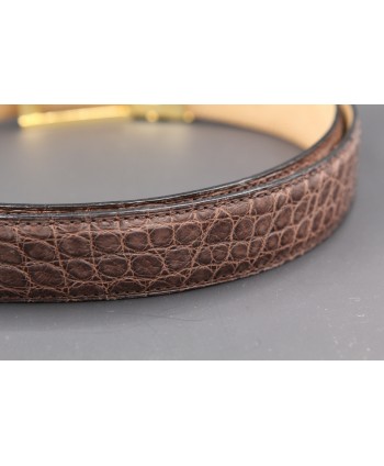 Belt in matt brown alligator skin - skin detail