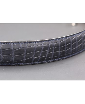 Navy alligator skin belt - skin detail