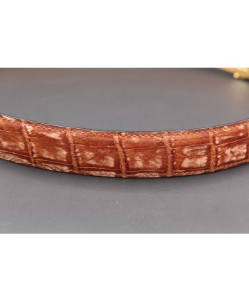 Alligator skin belt shade of gold - skin detail