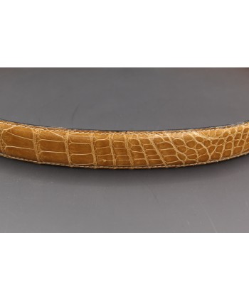 Honey alligator skin belt - skin detail